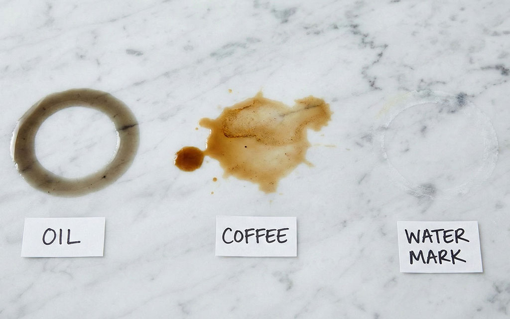 Marble Stain Types Oil Coffee Water